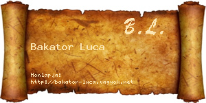 Bakator Luca névjegykártya